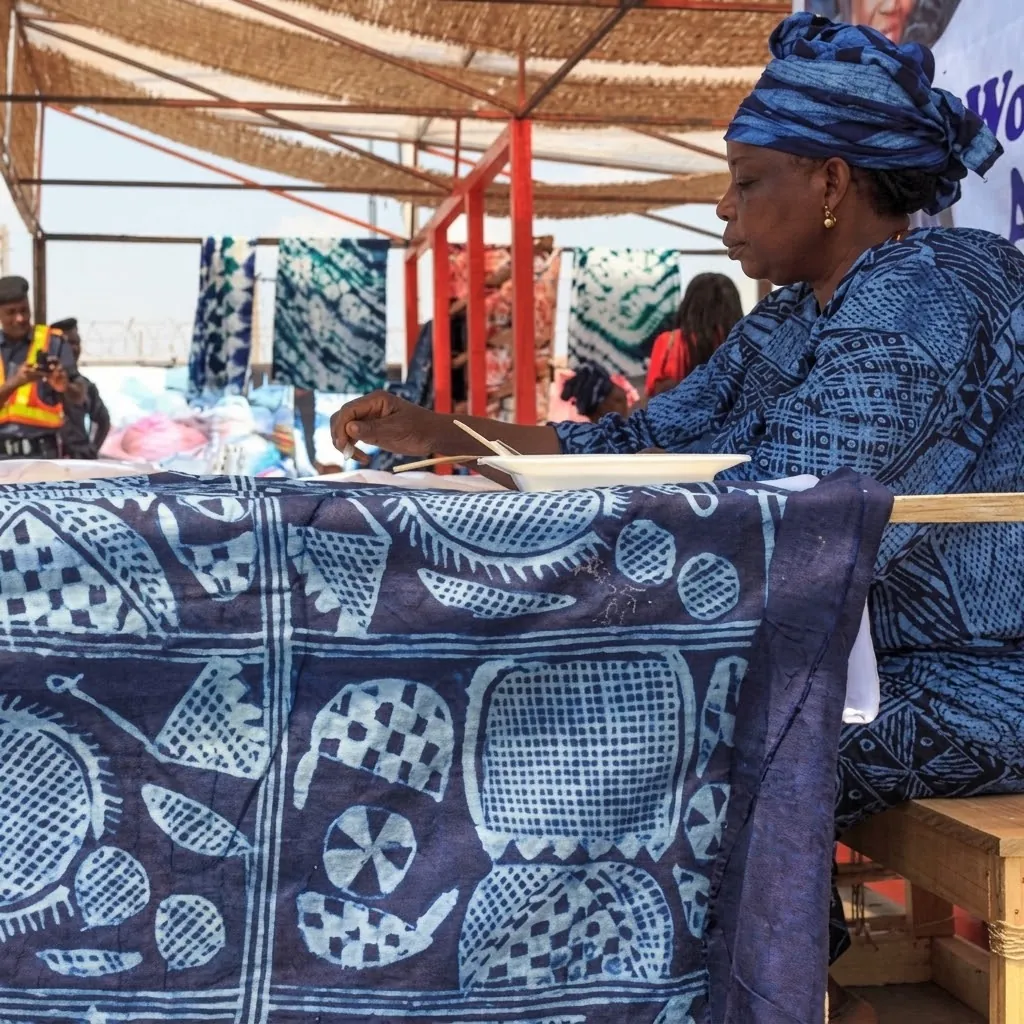 Adire, hand-dyed cloth